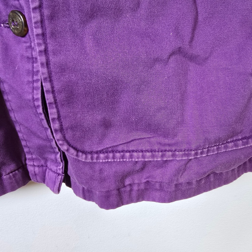 Woolrich Womens Purple Cotton Barn Jacket Aztec Lining Corduroy Trim Size M - Picture 4 of 6